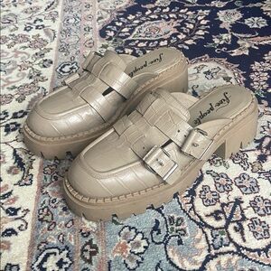 Free People Lyra Lug Loafer Platform Mule 39 US 8.5 Taupe